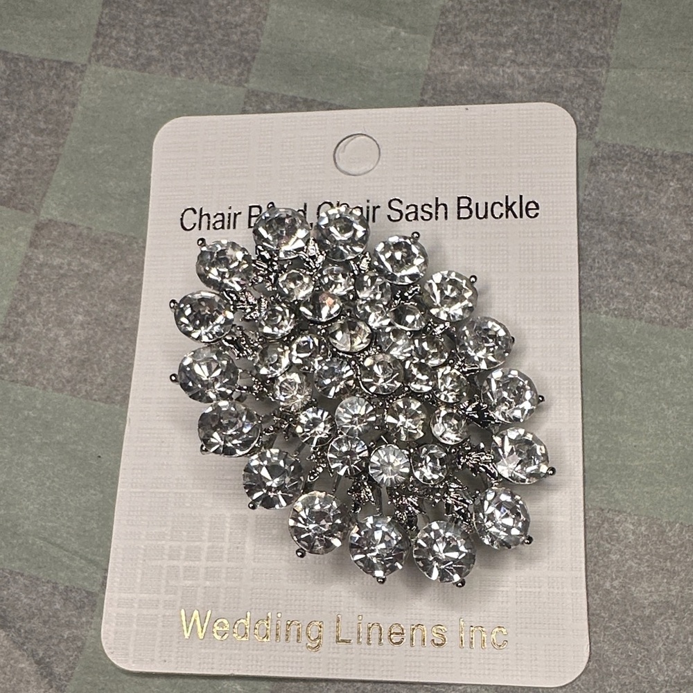 Elegant Silver Crystal Brooch